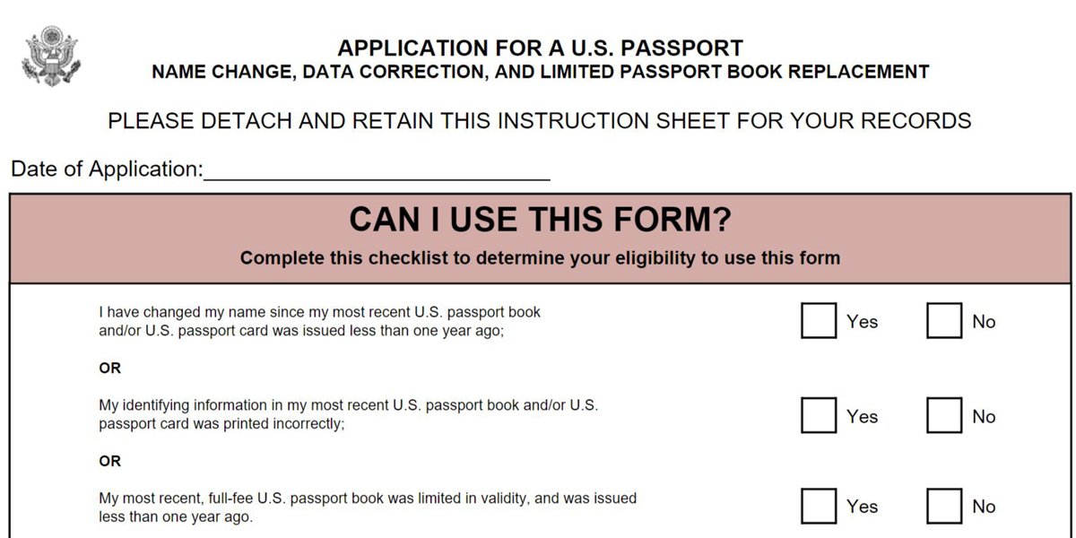 DS-5504 Change Name on Passport Application Form